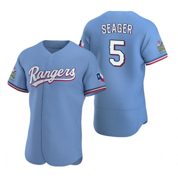 T.Rangers #5 Corey Seager Light Blue Flex Base Stitched Jersey