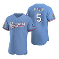 T.Rangers #5 Corey Seager Light Blue Flex Base Stitched Jersey