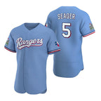T.Rangers #5 Corey Seager Light Blue Flex Base Stitched Jersey