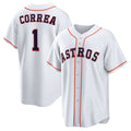 H.Astros #1 Carlos Correa White Home Replica Jersey