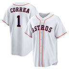 H.Astros #1 Carlos Correa White Home Replica Jersey