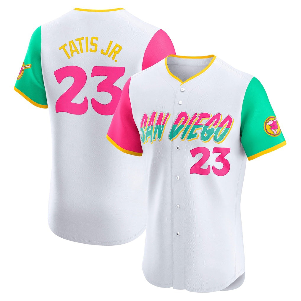 SD.Padres #23 Fernando Tatis Jr. White City Connect Elite Jersey