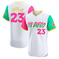 SD.Padres #23 Fernando Tatis Jr. White City Connect Elite Jersey