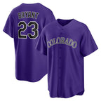 C.Rockies #23 Kris Bryant Purple Alternate Replica Player Jersey