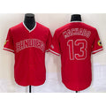 SD.Padres #13 Manny Machado Red Cool Base Stitched Jersey