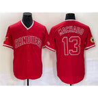 SD.Padres #13 Manny Machado Red Cool Base Stitched Jersey