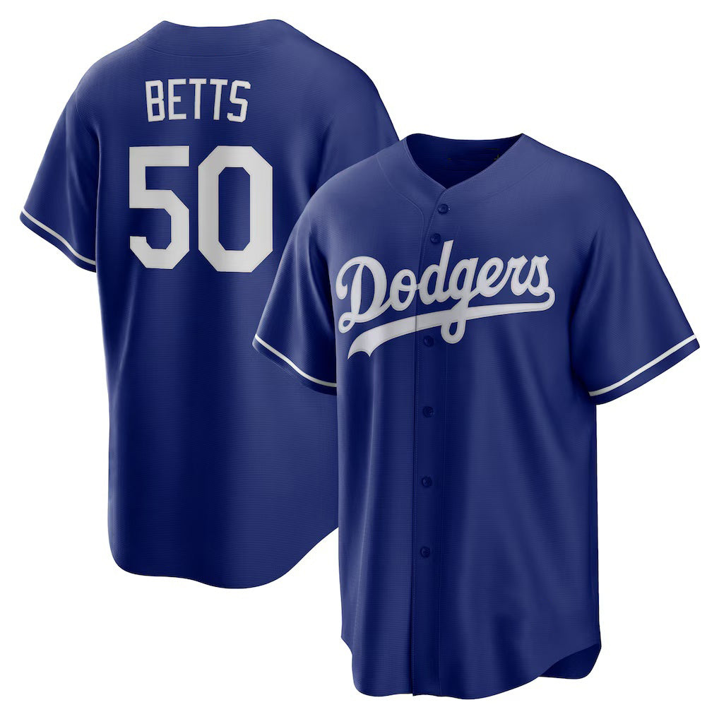 LA.Dodgers #50 Mookie Betts Royal Alternate 2 Replica Jersey