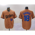LA.Dodgers #18 Yoshinobu Yamamoto Number Olive Cool Base Limited Stitched Jersey