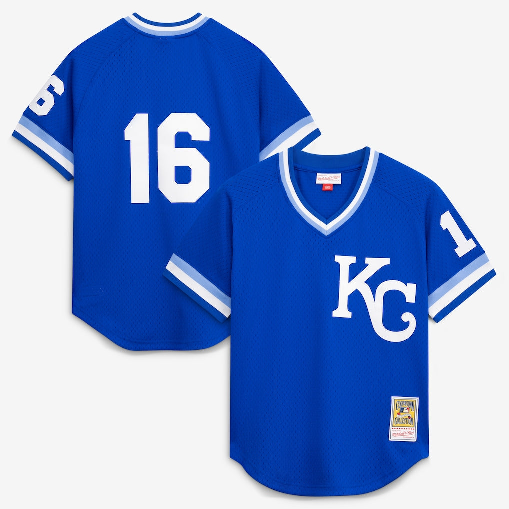 KC.Royals #16 Bo Jackson Mitchell & Ness Royal  Authentic Batting Practice Jersey