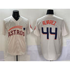H.Astros #44 Yordan Alvarez Cream Throwback Cooperstown Collection Limited Stitched  Jersey