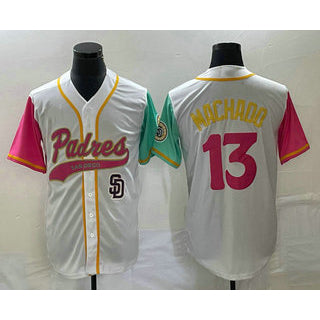 SD.Padres #13 Manny Machado White NEW 2023 City Connect Cool Base 2 Stitched Jersey