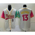 SD.Padres #13 Manny Machado White NEW 2023 City Connect Cool Base 2 Stitched Jersey
