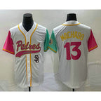 SD.Padres #13 Manny Machado White NEW 2023 City Connect Cool Base 2 Stitched Jersey