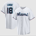 M.Marlins #18 Griffin Conine White Home Replica Jersey