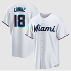 M.Marlins #18 Griffin Conine White Home Replica Jersey