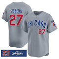 C.Cubs #27 Seiya Suzuki Gray 'Ryne Sandberg Tribute' Vapor Limited V3 Stitched Jersey