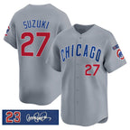 C.Cubs #27 Seiya Suzuki Gray 'Ryne Sandberg Tribute' Vapor Limited V3 Stitched Jersey