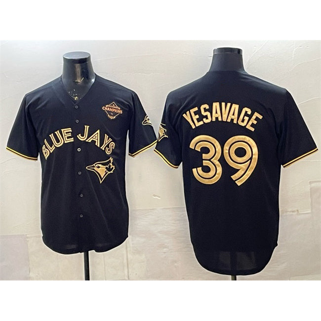 TB.Jays #39 Trey Yesavage Black Gold 2025 American League Champions Limited Stitched Jersey