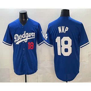 LA.Dodgers #18 Yoshinobu Yamamoto MVP Blue Limited Stitched Jersey