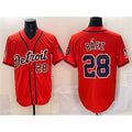 D.Tigers #28 Javier Baez Orange With Patch Vapor Premier Limited Stitched Jersey