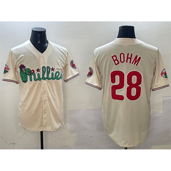 P.Phillies #28 Alec Bohm Cream Phanatic Limited Stitched Jersey