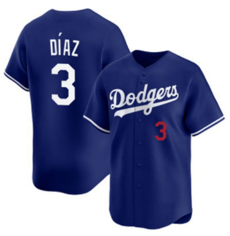 LA.Dodgers #3 Edwin Diaz Royal Cool Base Stitched Jersey