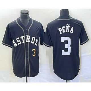 H.Astros #3 Jeremy Pena Number Black Cool Base Stitched Jersey