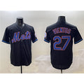 NY.Mets #27 Mark Vientos Black Cool Base Stitched Jersey