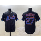 NY.Mets #27 Mark Vientos Black Cool Base Stitched Jersey