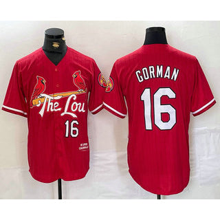 St. Louis Cardinals #16 Nolan Gorman Red 2024 City Connect Stitched Jersey