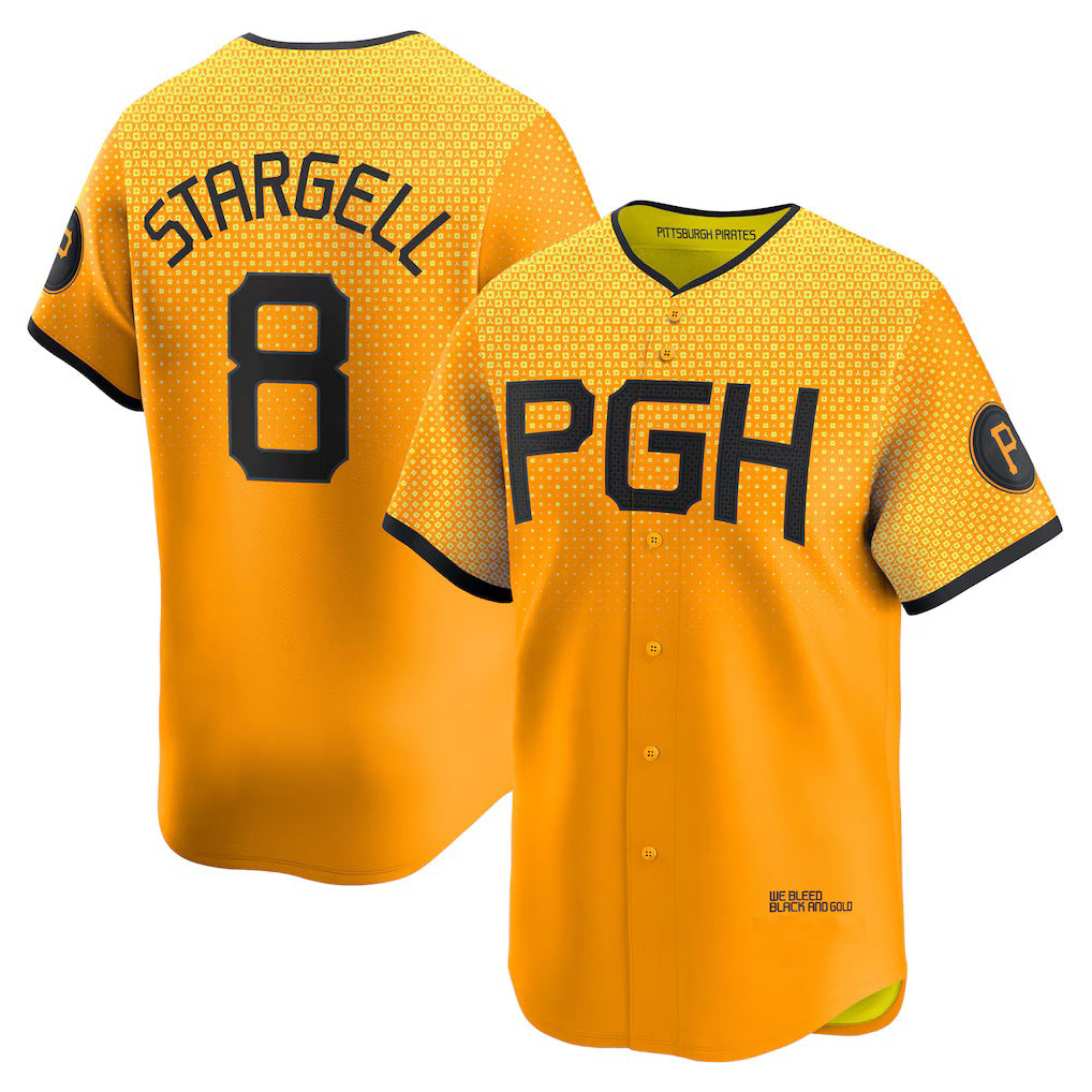 P.Pirates #8 Willie Stargell Gold City Connect Limited Player Jersey