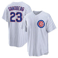 C.Cubs #23 Ryne Sandberg White Home Retired Player Replica Jersey