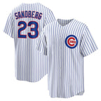C.Cubs #23 Ryne Sandberg White Home Retired Player Replica Jersey