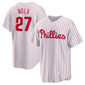P.Phillies #27 Aaron Nola White Home Replica Player Name Jersey