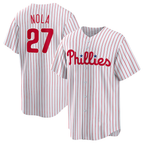 P.Phillies #27 Aaron Nola White Home Replica Player Name Jersey