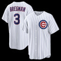 C.Cubs #3 Alex Bregman White Home Replica Jersey