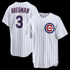 C.Cubs #3 Alex Bregman White Home Replica Jersey