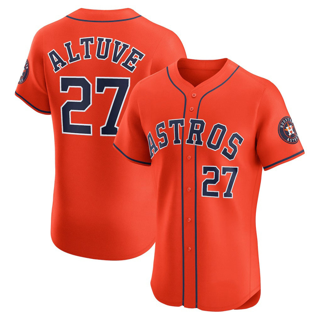 H.Astros #27 Jose Altuve Orange Alternate Elite Player Jersey