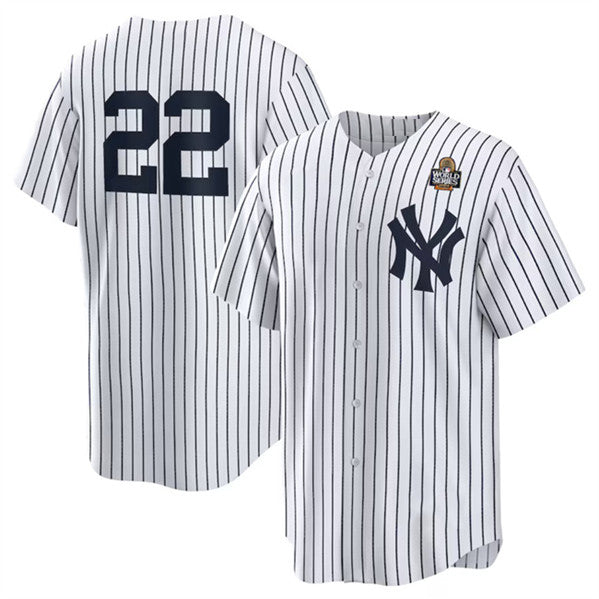 NY.Yankees #22 Juan Soto White 2024 World Series Cool Base Stitched  Jersey