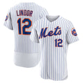 NY.Mets #12 Francisco Lindor White Home Authentic Player Jersey
