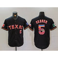 T.Rangers #5 Corey Seager Black Rainbow Mexico Cool Base Stitched Jersey