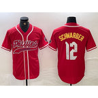 P.Phillies #12 Kyle Schwarber Red 2024 City Connect Limited 2 Stitched Jersey
