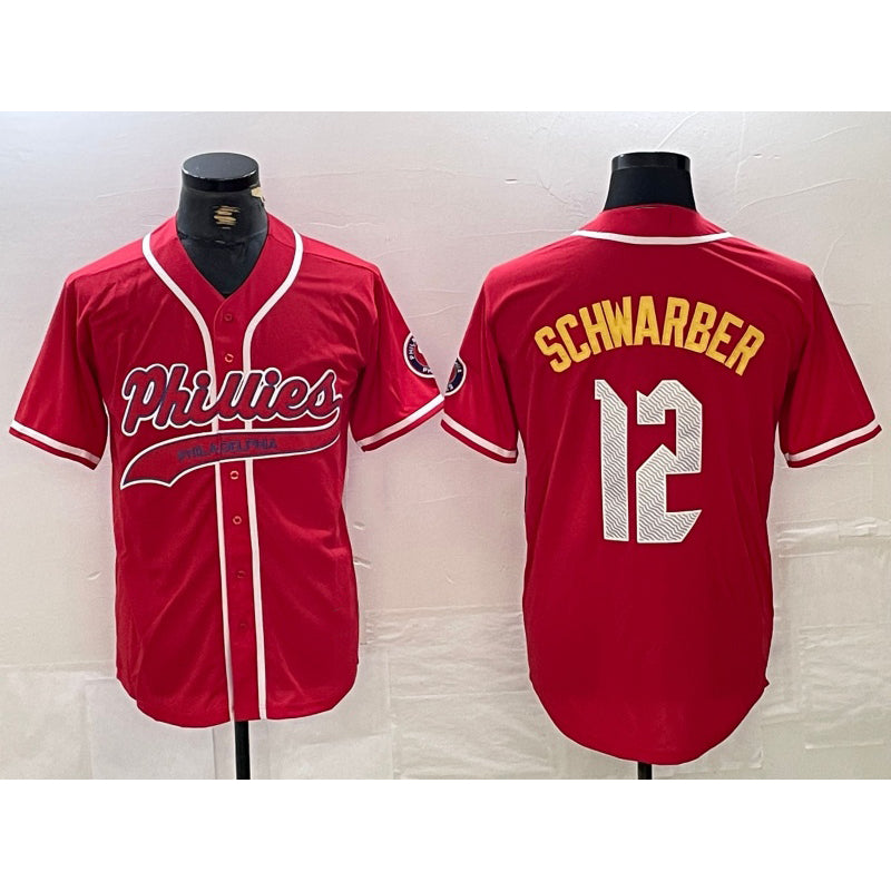 P.Phillies #12 Kyle Schwarber Red 2024 City Connect Limited 2 Stitched Jersey