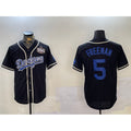 LA.Dodgers #5 Freddie Freeman Black 2024 World Series Cool Base Stitched Jersey