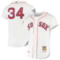 BR.Sox #34 David Ortiz Mitchell & Ness White 2004 Cooperstown Collection Home Authentic Jersey