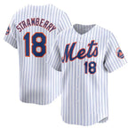 NY.Mets #18 Darryl Strawberry White 2024 Home Limited Stitched Jersey