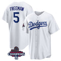 LA.Dodgers #5 Freddie Freeman White 2024 World Series Champions Cool Base Stitched Jersey
