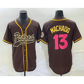 SD.Padres #13 Manny Machado Brown NEW 2023 City Connect Cool Base 2 Stitched Jersey