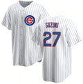 C.Cubs #27 Seiya Suzuki White Cool Base Stitched Jersey