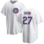 C.Cubs #27 Seiya Suzuki White Cool Base Stitched Jersey